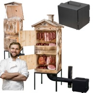 WĘDZARNIA DREWNIANA OGRODOWA DUŻE PALENISKO ZESTAW GRILL DO OGRODU