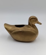 Świecznik kaczka z litego mosiądzu - vintage - bardzo ładna !