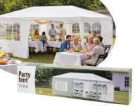 Namiot ogrodowy 3x6m pawilon imprezowy ze ścianami wodoodporny biały