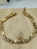 Męska złota bransoletka stal 316L solidny splot KLASA I MODNY DESIGN