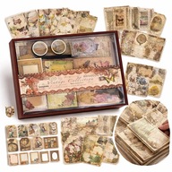 ZESTAW DO SCRAPBOOKINGU VINTAGE NAKLEJKI OBRAZKI + NOTES 96 STRON 294 EL XL