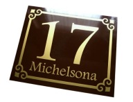 METALOWY numer domu stylowa tabliczka adresowa na dom budynek tablica L