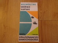 Województwo gdańskie, słupskie mapa krajoznawczo-samochodowa, mapa PRL