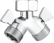 DA26 Tecmolog 2drożny rozdzielacz kranu 3/4 mosiądz do pralki i węża