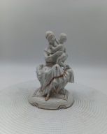 Francuska porcelanowa figurka - matka tuląca dziecko - szczegółowa 20cm
