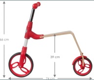 Rowerek biegowy hulajnoga 2w1 +3lata, drewno, gumowe koła, nieużywany