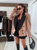 La Milla marynarka beżowa + czarny kołnierz uni