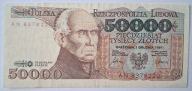 Banknot PRL 50000 50 000 zł 1990 rok SERIA: AN
