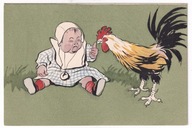 Kogut i dziecko Chińczyk ok.1900r. Litografia