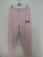 Jasnoróżowe męskie ocieplane spodnie dresowe na gumce 50, 52
