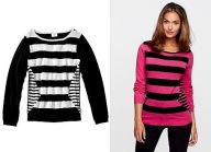 Bluzka sweter 34 XS paski biała czarna czarno biała damska