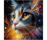 Panel z nadrukiem wodoodporny na torbę 45/45cm kot kociak oxford