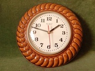 Ceramiczny zegar ścienny WEIMAR z czasów PRL-u / SPRAWNY