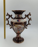 Amfora z porcelany - Sygnowana H.Bequet Quaregnon - śliczna scenka 32cm
