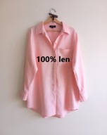 CATNOIR PARIS EST.79 różowa lniana koszula oversize premium L 40