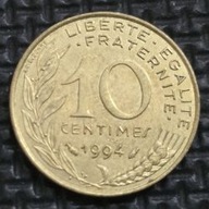 *FRANCJA [0113]*10 centymów CENTIMES 1994 Piąta Republika, Marianna Rośliny
