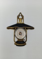 Francuski vintage barometr stylizowany na lampę naftową kolekcjonerski 23cm