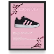 Plakat Adidas 00s Campus “True Pink”/Cherry Branch/ (Czarna/Biała Ramka)