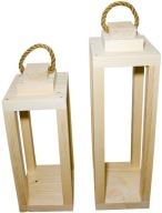 Lampiony drewniane 2 sztuki