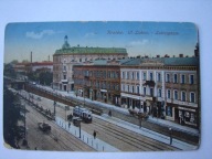 Kraków ul.Lubicz - Lubiczgasse - stara pocztówka / tramwaj ,Apteka /reklamy