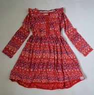 T28 DEBENHAMS Sukienka Długi Rękaw 116cm 5-6lat Kwiaty