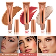 Zestaw Langmanni Liquid Contour Beauty Wand kontur róż rozświetlacz 3x12ml.