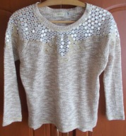 Bluzka biżuteryjna melanż beige Vintage S/M Luxestar