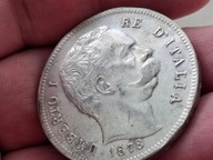 5 LIROW WŁOCHY- 1878 R,B.RZADKA