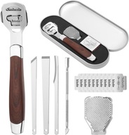 PROFESJONALNY SKROBAK DO STÓP 7w1 10x OSTRZA ZESTAW PILNIK