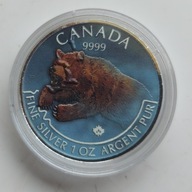 5 dolarów Grizzly bear 2019 r. Srebro 1 uncja