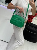 Torebka Mała Pikowana Zielona Suwaki