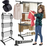 SUSZARKA NA PRANIE PIONOWA STOJĄCA DUŻA XXL NA UBRANIA CZARNA METALOWA