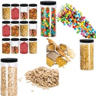 12x SŁOIK PLASTIKOWY PET POJEMNIKI 1,5L MAKARON ŻYWNOŚĆ POJEMNIK 1500ML