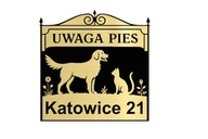 Tabliczka na zamówienie GRAWER 2w1 Adresowa + UWAGA PIES + GRATIS