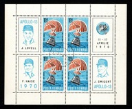 Rumunia / Mini arkusz 2850 ( Kosmos - Poczta lotnicza - Apollo 13 ) 1970 r.