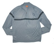 RESERVE_Cudny SWETER męski_szary czarny pasek zamek półgolf cienki Jedyny_L