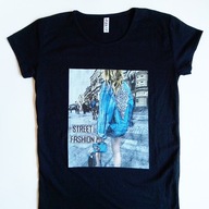 T-shirt damski street fashion L błysk