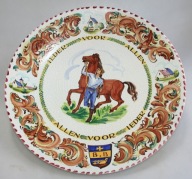 OGROMNY DEKORACYJNY TALERZ HIPPIKA KOŃ 34,5 cm.