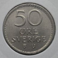 *SZWECJA [0076]*50 ore 1971 (SVERIGE) Król Gustaw VI Adolf Korona Monogram