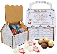 SŁODKA CHATKA PREZENT NA DZIEŃ BABCI I DZIADKA domek na cukierki