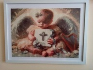 Aniołek -chrzest,komunia -Haft Diamentowy