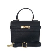 Vera Pelle torebka listonoszka skóra naturalna czarny