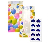 TOREBKI PAPIEROWE CUKIERKI SŁODYCZE NAKLEJKI 10SZT