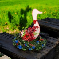 Stroik Wielkanocny z Gąską Ręcznie Robiona Dekoracja Świąteczna