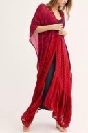 Pareo Kimono Damskie Zwiewna Sukienka Plażowa Wiązana Maxi Uniwersalna