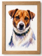 Portret psa na zamówienie w ramce 13x18 cm | personalizowany obraz pupila