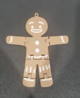 Piernikowy Ludek 3D Zawieszka na Choinkę Ruchoma Dekoracja 15cm