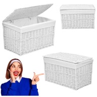 KOSZ WOLNOSTOJĄCY NA PRANIE GOCKOWIAK BIAŁYWKŁAD STYLOWY POJEMNY MOCNY 105L