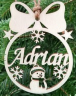 Bombka z imieniem PREZENT na Boże Narodzenie Święta Mikołaja Choinkę