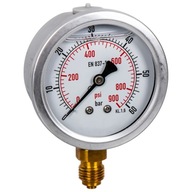 Manometr hydrauliczny dolny 1/4" 63mm 0-60bar pionowy tarczowy